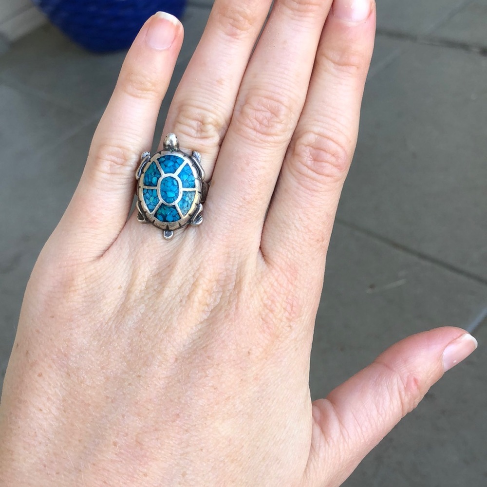 Vintage turquoise turtle